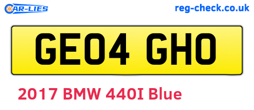 GE04GHO are the vehicle registration plates.