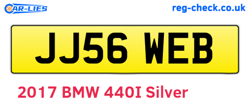 JJ56WEB are the vehicle registration plates.