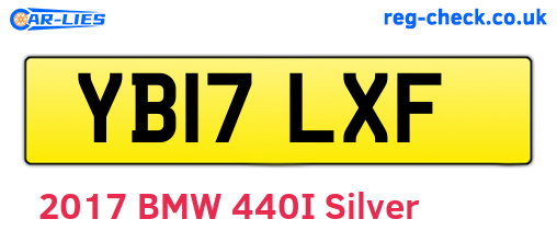 YB17LXF are the vehicle registration plates.