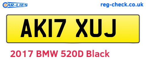 AK17XUJ are the vehicle registration plates.