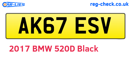 AK67ESV are the vehicle registration plates.