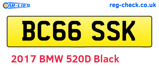 BC66SSK are the vehicle registration plates.