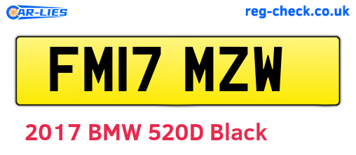 FM17MZW are the vehicle registration plates.