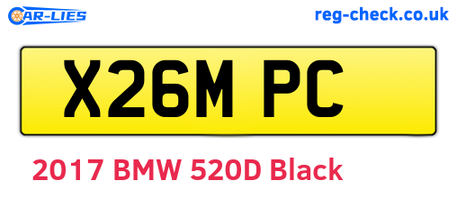 X26MPC are the vehicle registration plates.
