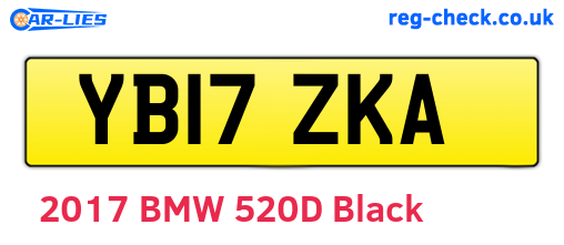 YB17ZKA are the vehicle registration plates.