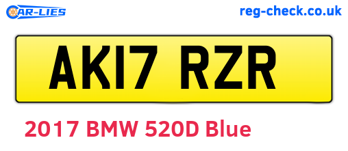 AK17RZR are the vehicle registration plates.