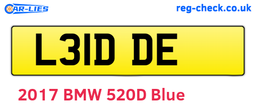 L31DDE are the vehicle registration plates.
