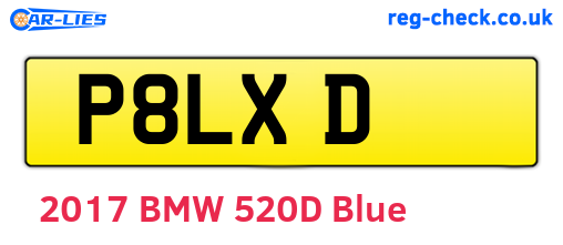 P8LXD are the vehicle registration plates.