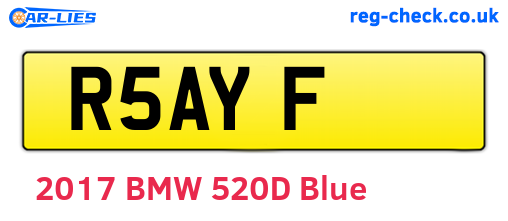 R5AYF are the vehicle registration plates.