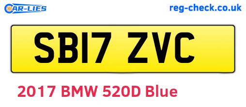 SB17ZVC are the vehicle registration plates.