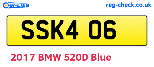 SSK406 are the vehicle registration plates.