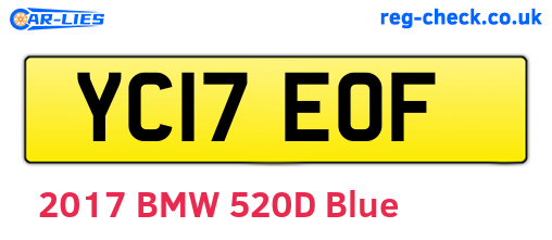 YC17EOF are the vehicle registration plates.