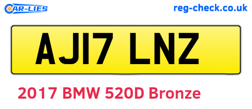 AJ17LNZ are the vehicle registration plates.