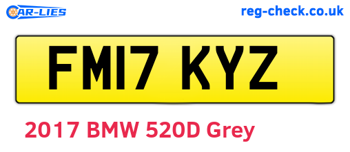 FM17KYZ are the vehicle registration plates.