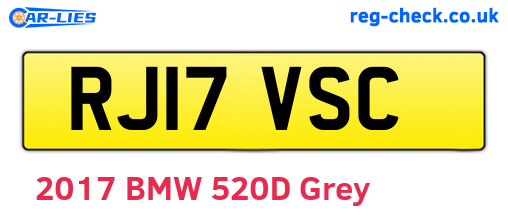 RJ17VSC are the vehicle registration plates.