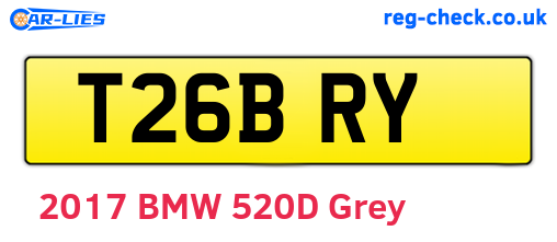 T26BRY are the vehicle registration plates.