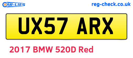 UX57ARX are the vehicle registration plates.