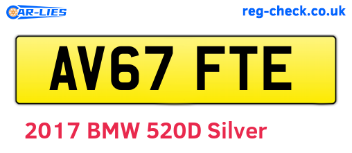 AV67FTE are the vehicle registration plates.