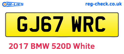 GJ67WRC are the vehicle registration plates.
