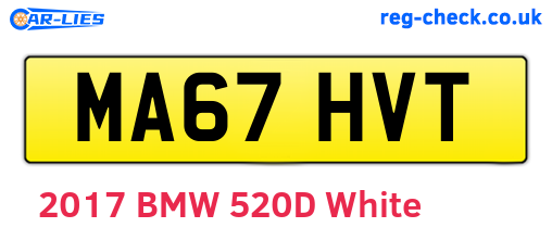 MA67HVT are the vehicle registration plates.