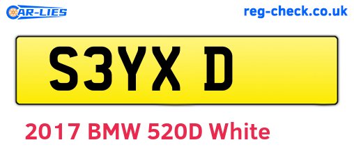 S3YXD are the vehicle registration plates.