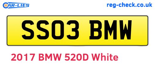 SS03BMW are the vehicle registration plates.