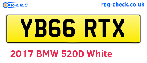 YB66RTX are the vehicle registration plates.