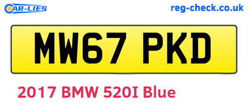 MW67PKD are the vehicle registration plates.