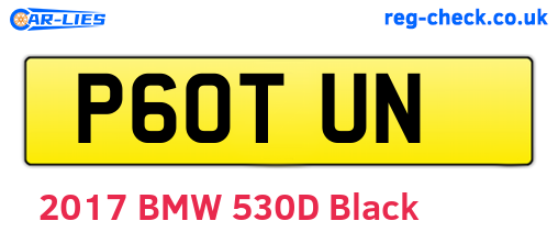 P60TUN are the vehicle registration plates.