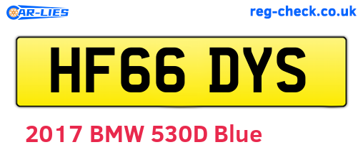 HF66DYS are the vehicle registration plates.