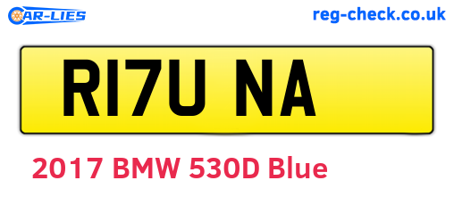R17UNA are the vehicle registration plates.