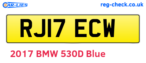 RJ17ECW are the vehicle registration plates.