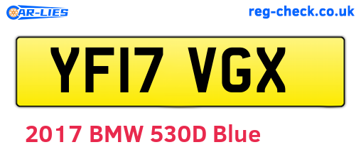 YF17VGX are the vehicle registration plates.