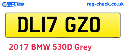 DL17GZO are the vehicle registration plates.