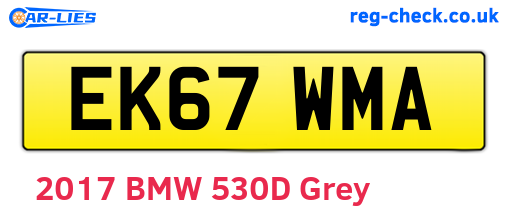 EK67WMA are the vehicle registration plates.