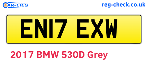 EN17EXW are the vehicle registration plates.