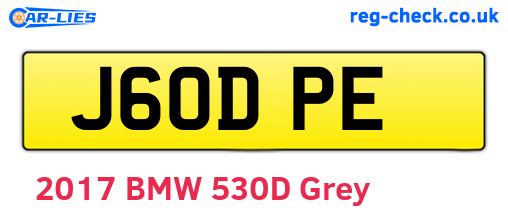 J60DPE are the vehicle registration plates.