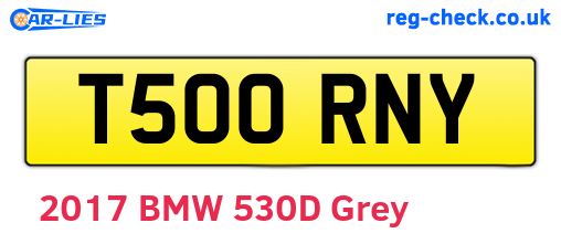 T500RNY are the vehicle registration plates.