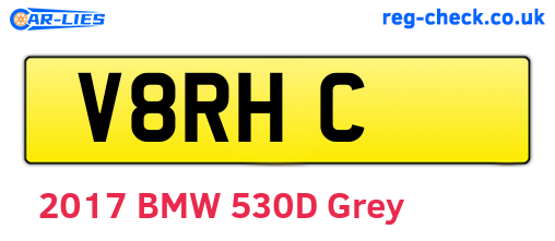 V8RHC are the vehicle registration plates.