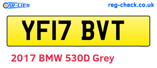 YF17BVT are the vehicle registration plates.
