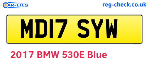MD17SYW are the vehicle registration plates.