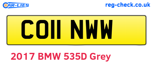 CO11NWW are the vehicle registration plates.