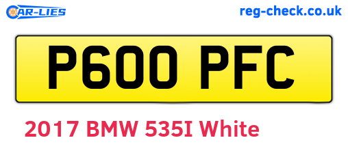 P600PFC are the vehicle registration plates.