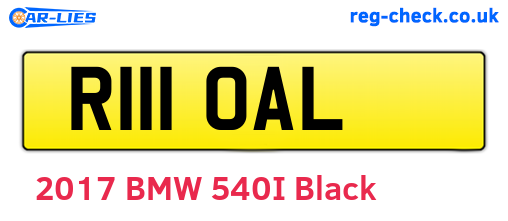 R111OAL are the vehicle registration plates.