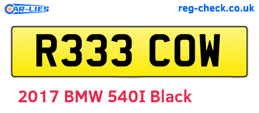 R333COW are the vehicle registration plates.
