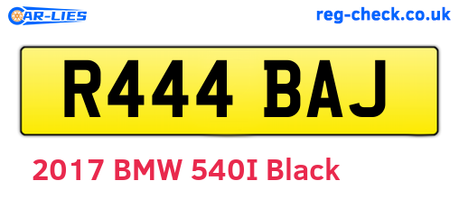 R444BAJ are the vehicle registration plates.