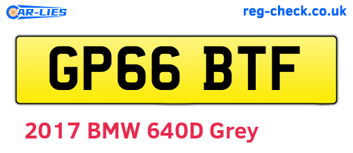 GP66BTF are the vehicle registration plates.