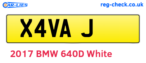 X4VAJ are the vehicle registration plates.