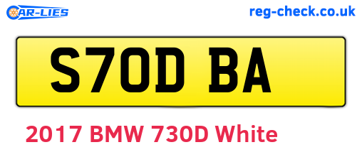 S70DBA are the vehicle registration plates.
