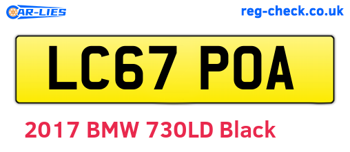 LC67POA are the vehicle registration plates.